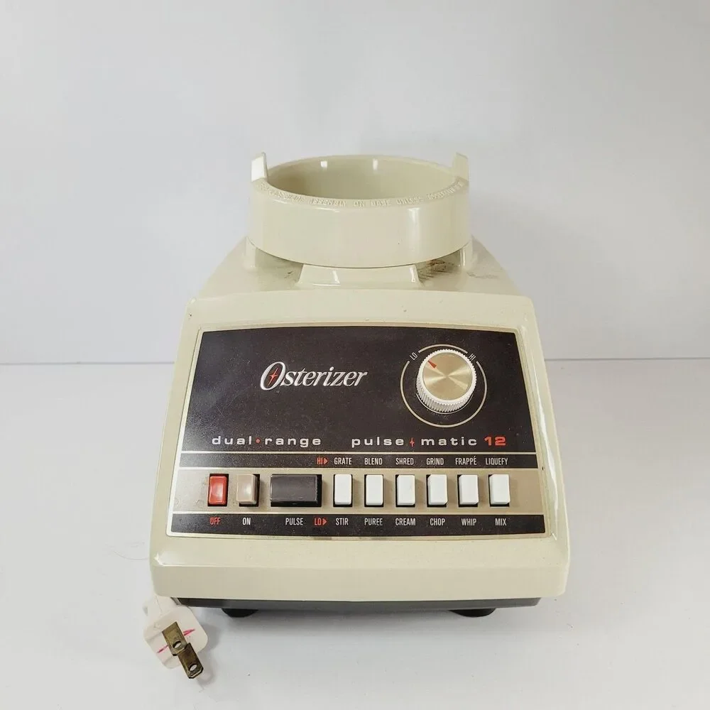 Vintage Oster Osterizer Dual Range Pulse-Matic 12 Blender Base 862-06H Beige
